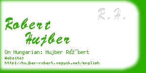 robert hujber business card